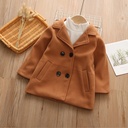 Toddler Girl/Boy Lapel Collar Double Breasted Coat