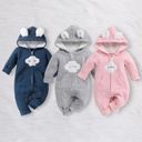 Baby Boy/Girl Clothes Beat Style Cloud Design Fleece-lining Zipper Jumpsuit