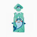 Adorable toddler swimsuit with 3D design and matching hat
