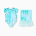 Adorable mermaid-inspired baby romper and skirt combo swimsuit set