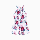 Kid Girl Floral Print Halter neck Jumpsuit