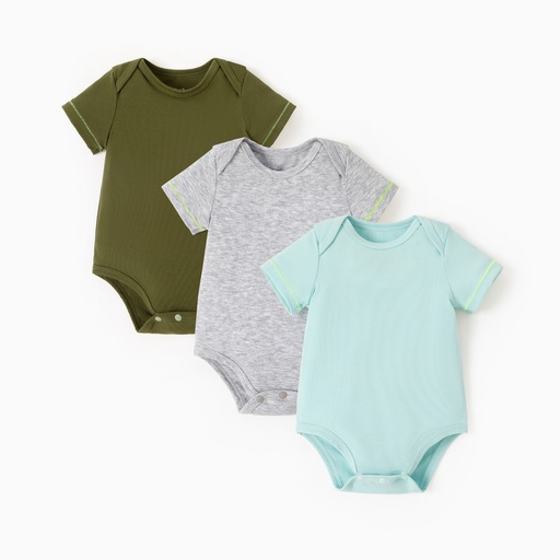 Baby Boy/Girl 3-Pack Lyocell Solid Color Romper