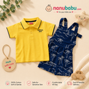 Little Tropics Polo & Dungaree Set