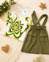 Green Bloom Suspender Skirt Set