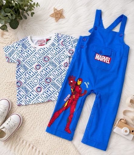 Spiderman Print Dungaree Set
