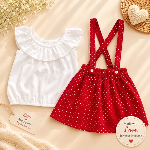 Polka Dot Baby Suspender set