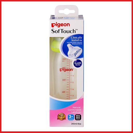 Pigeon Softouch Peristaltic Plus Glass 240ml TG (M)