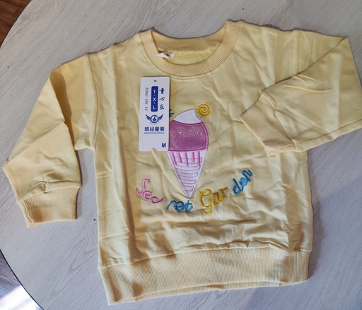 Long Sleeved T-shirt For Children (Yellow)(KD1-039-WIN22)