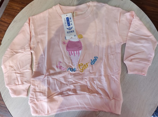Long Sleeved Light Pink Colour T-shirt For Girls (KD1-037-WIN22)