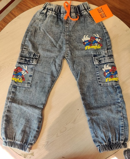 Spider Man Printed Blue Jeans For Baby Boys