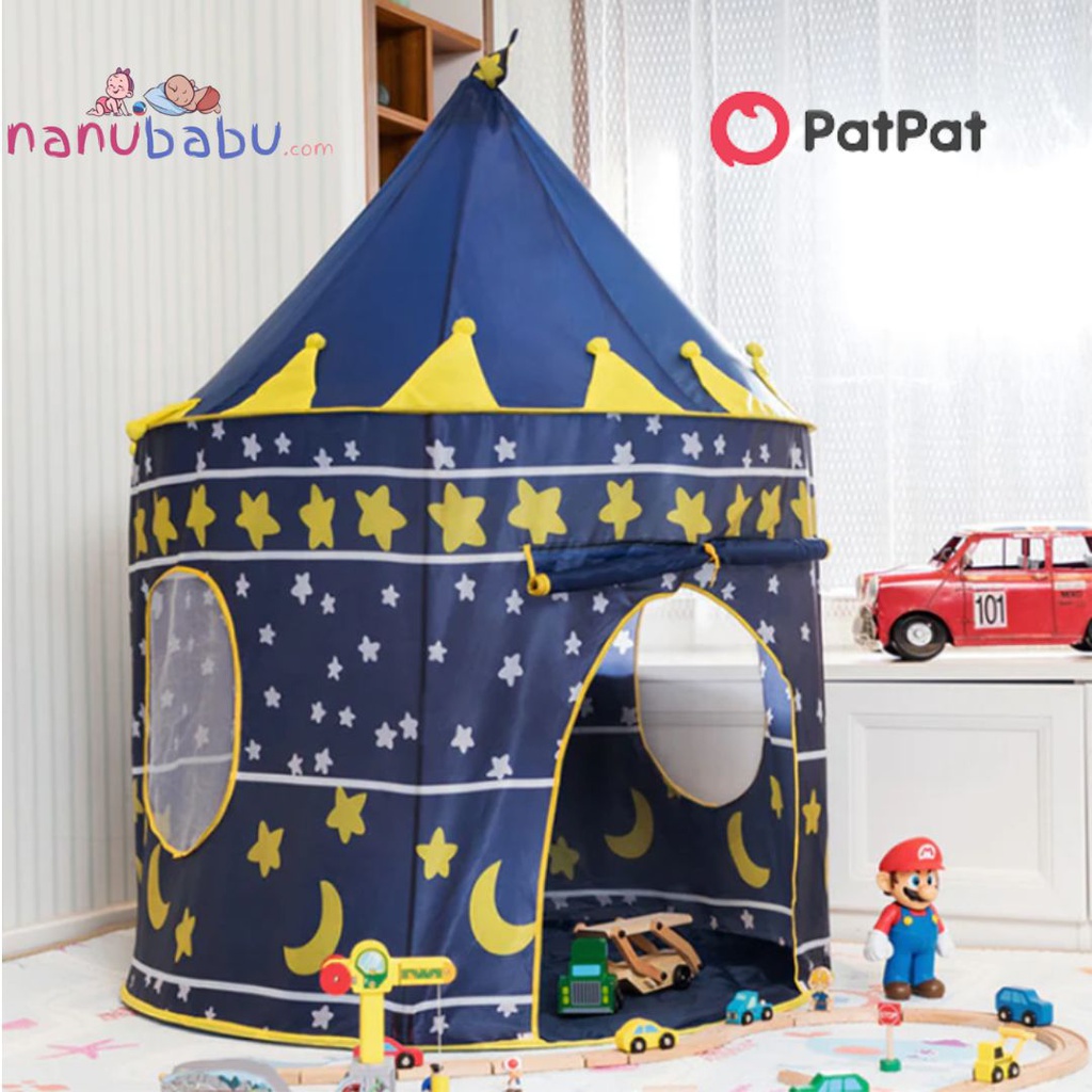 Kids Play Tent Dreamy Graphic Pattern Foldable Pop Up Play Tent Toy Playhouse for Indoor Outdoor(Blue) 3nb21-20303628