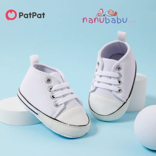 Patpat-Baby / Toddler Simple Solid Lace Up Prewalker Shoes 3nb20-20410598