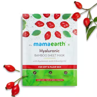 Mamaearth Hyaluronic Bamboo Sheet Mask with Hyaluronic Acid & Rosehip Oil - 25gm