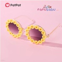 Patpat:(nb13- 20313303)Kids Glasses Daisy Round Frame Flower Shape Decorative Glasses (Yellow)