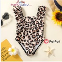 Patpat-(1nb12-20576489)Baby Girl Leopard Print Ruffle Trim One-piece Swimsuit