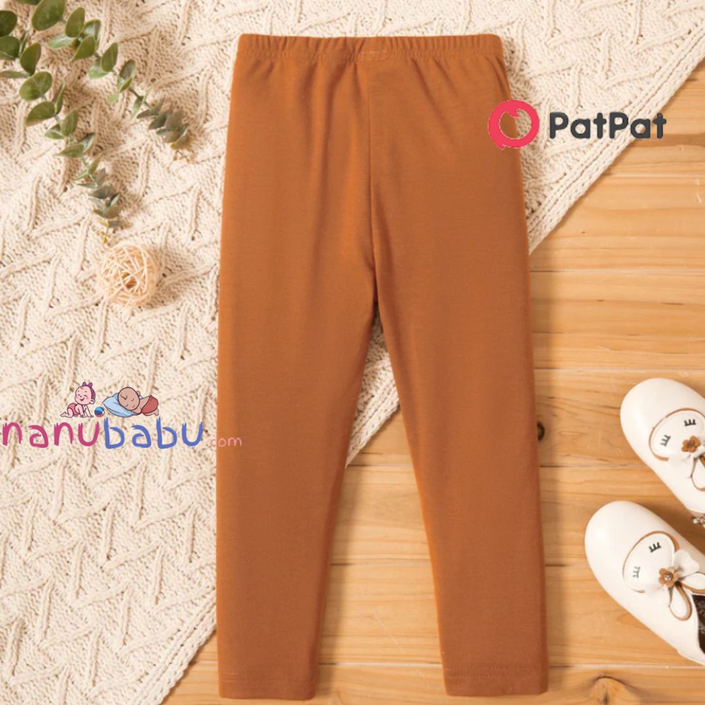 Patpat-(2nb4-20118894)Toddler Girl Casual Elasticized Solid Color Leggings