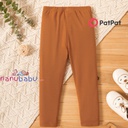 Patpat-(2nb4-20118894)Toddler Girl Casual Elasticized Solid Color Leggings