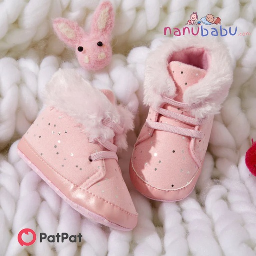 Patpat-(2nb10-20123932)Baby / Toddler Pink Fleece-lining Prewalker Shoes