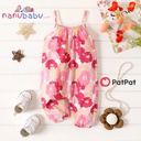 Patpat-(2nb7-20406835)100% Cotton Baby Girl All Over Floral Print Cami Jumpsuit