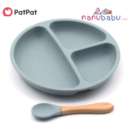 Patpat-1Pc/2Pcs(2nb10-20573590) Baby Toddler Silicone Divided Plates Feeding Safe Kids Dishes Dinnerware