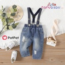 Patpat-(2nb6-20472348 )Baby Boy Ripped Jeans Suspender Pants