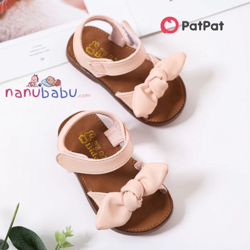 Patpat-(2nb10-20392331)Toddler Tie Knot Decor Pink Sandals