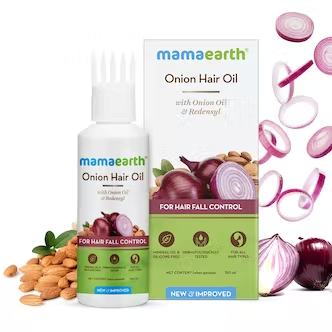Mamaearth Onion Hair Oil for Hair Regrowth & Hair Fall Control with Redensyl 150ml