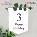 Patpat-(2nb11-20329417)Happy Birthday Wall Hanging Flags Birthday Number Banner Sign Decor Party Supplies for Baby Girls Boys