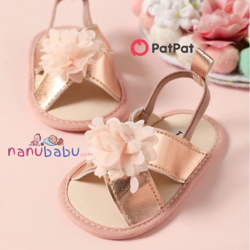Patpat-(2nb10-203060712)Baby / Toddler Floral Decor Open Toe Slingback Sandals Prewalker Shoes
