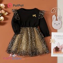 Patpat-(4nb2-19763583)Baby / Toddler Trendy Stars Mesh Dress