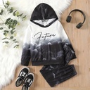 Patpat-2pcs Kid Boy Cloud Print Colorblock Hoodie Sweatshirt and Pants Set-3nb15-20510538