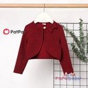 Patpat-Toddler Girl Solid Color Bowknot Design Ribbed Cardigan Jacket-3nb19-2045992