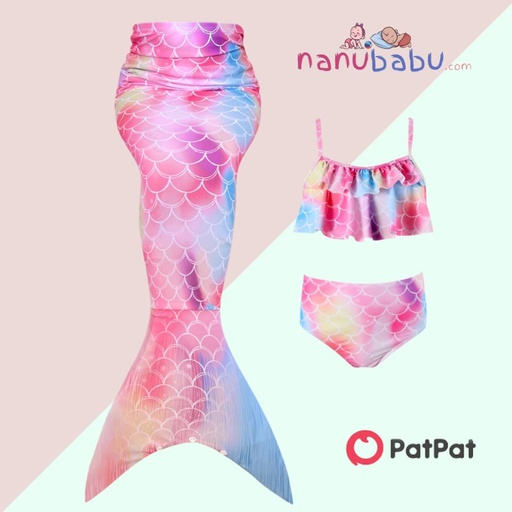Patpat-3pcs Kid Girl Mermaid Swimsuit-3nb22-20575711