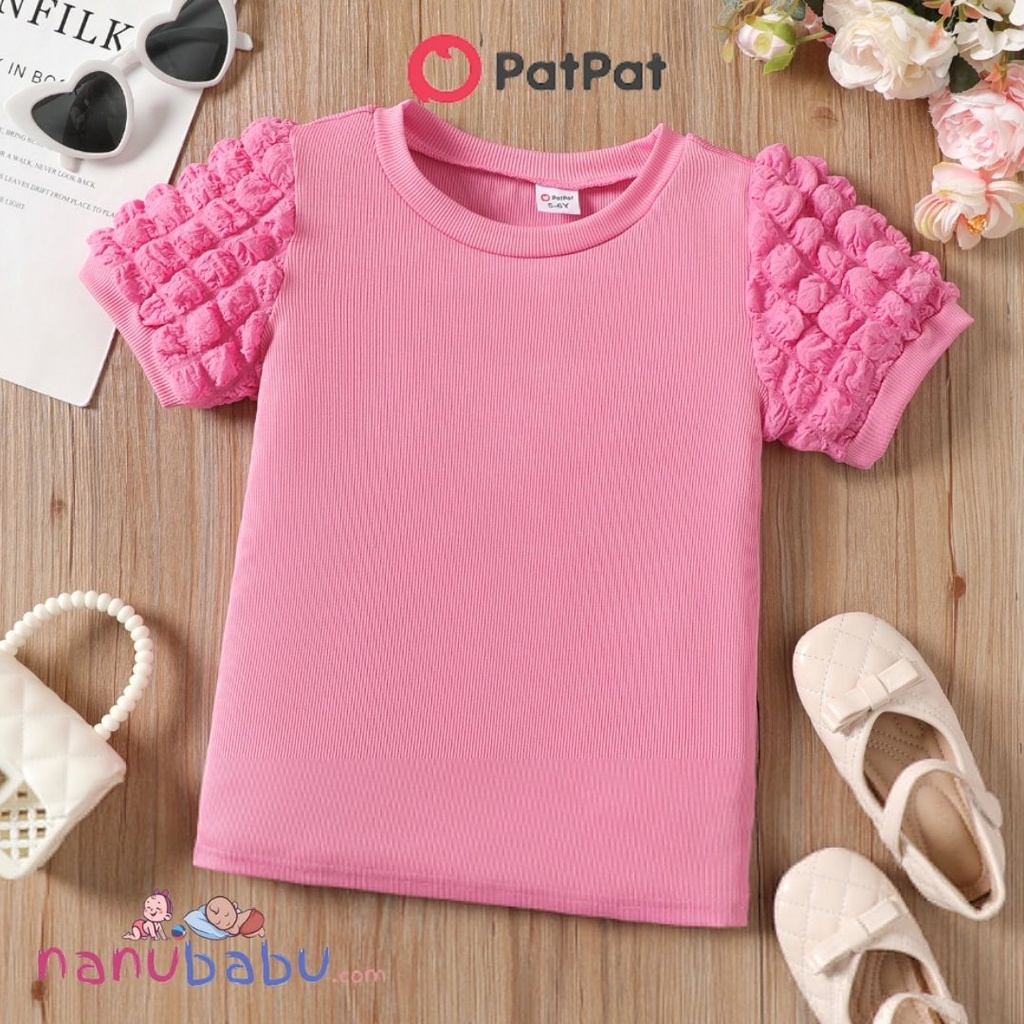 Patpat-Kid Girl Textured Puff Sleeve Top - 3nb17 - 2061655 | NanuBabu.com