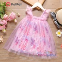 Toddler Girl Allover Floral Print Slip Overlay Dress-3nb19-2060589