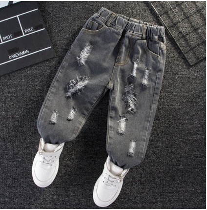 Toddler GirlBoy Elasticized Ripped Denim Jeans 3nb16-2015809
