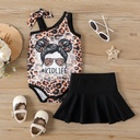 Naia™ 3pcs Baby Girl Leopard Print Figure Graphic Tank Romper and Cotton Skirt & Headband Set(5nb23-20603539)