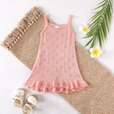 Baby Girl Pink Eyelet Knitted Ruffle Hem Cami Dress(5nb23-20602360)