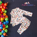 Comfortable and Easy to Wear All Over Micky Mouse Cartoon Printed Night Dress for Kids