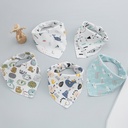 5-pack 100% Cotton Snap Button Baby Bibs Toddler Triangle Scarf Bibs for Feeding & Drooling & Teething (6nb30-20510782)
