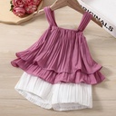 2pcs Kid Girl Solid Pleated Chiffon Camisole and Shorts Set (6nb30-20644429)