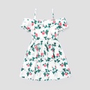 Kid Girl Floral Print Cold Shoulder Short-sleeve Slip Dress (6nb30-20592759)