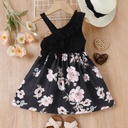 Toddler Girl Sweet Floral Print Bowknot Design Sleeveless Dress(6nb30-20597548)