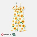 Toddler Girl Floral Print Flounce Slip Jumpsuits(6nb30-20576494)
