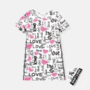 2pcs Toddler Girl 100% Cotton Heart Letter Print Short-sleeve Tee and Shorts Set(6nb30-20581987)
