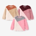 Kid Girl Sweet Colorblock Fleece Pullover Sweatshirt