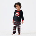Christmas Family Matching Santa hats and Reindeers Print Long-sleeve Red Pajamas Sets (Flame Resistant)