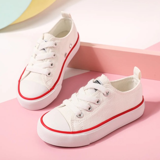 [WC7L-20034484] Toddler / Kid Solid Soft Sole Canvas Shoes (Letters on the heel and tongue of the shoe) (Random delivery of different soles)