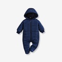 Baby Boy/Girl Solid Hooded Long-sleeve Footed Thermal Thickened Winter Jumpsuit