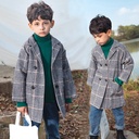 Toddler Girl/Boy Plaid Double Breasted Coat